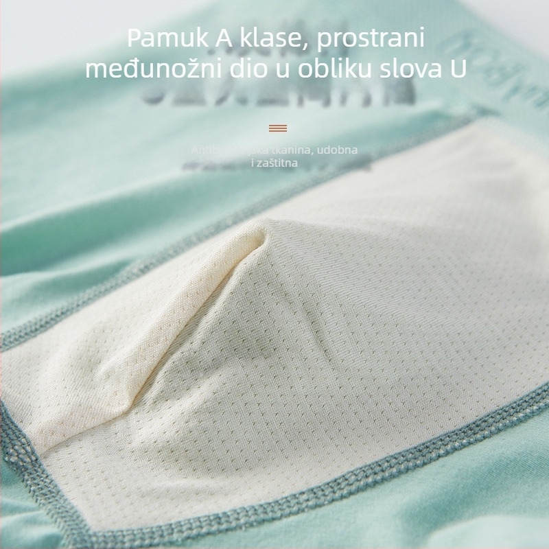 Pamukaste bokserice za tinejdžere, bezšivne, prozračne, antibakterijske