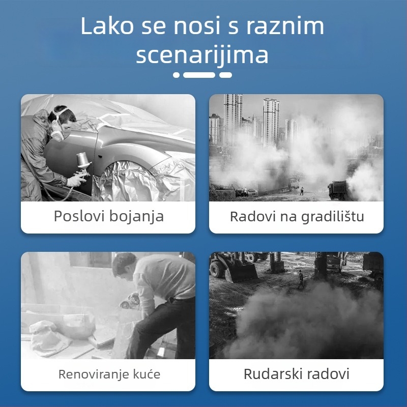 7502 silikonska polumaske za zaštitu od prašine i toksičnih okolina — za bojanje, dekoriranje, kemijske radove i zavarivanje.