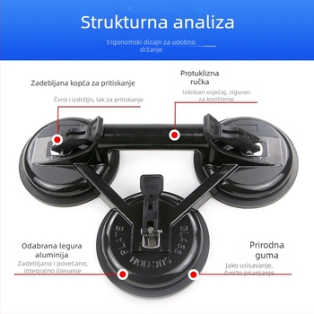 Zhike Teški vakuumski dizalica za staklo i mramorne pločice – ručni alat za manipulaciju