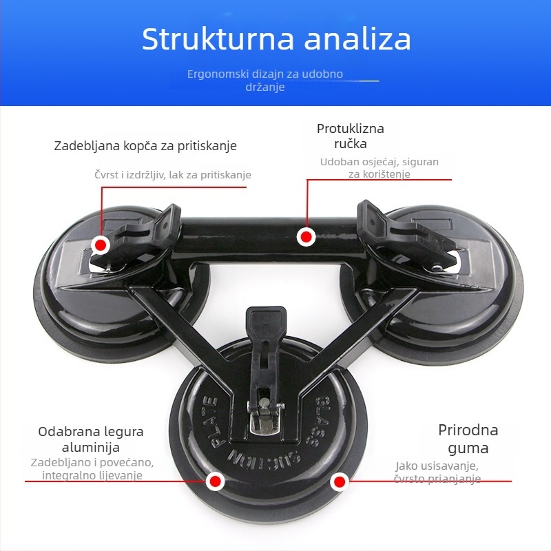 Zhike Teški vakuumski dizalica za staklo i mramorne pločice – ručni alat za manipulaciju