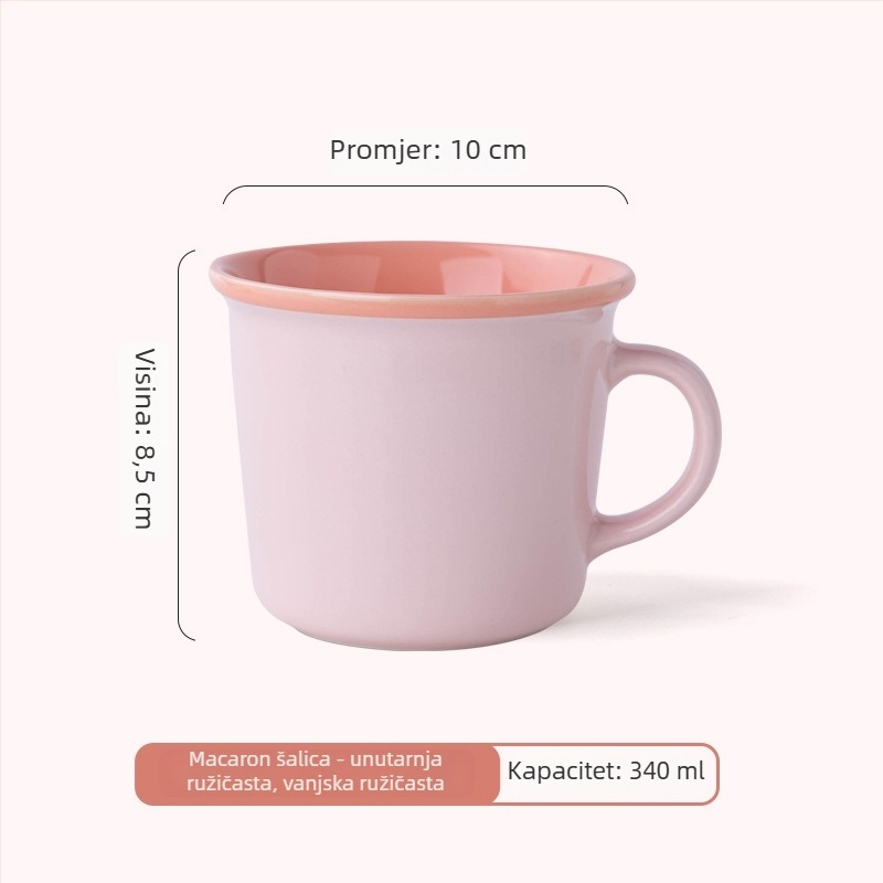 Macaron keramička šalica, šarena šalica za doručak za kavu ili čaj, personalizirani poklon