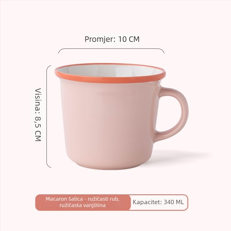 Macaron keramička šalica, šarena šalica za doručak za kavu ili čaj, personalizirani poklon