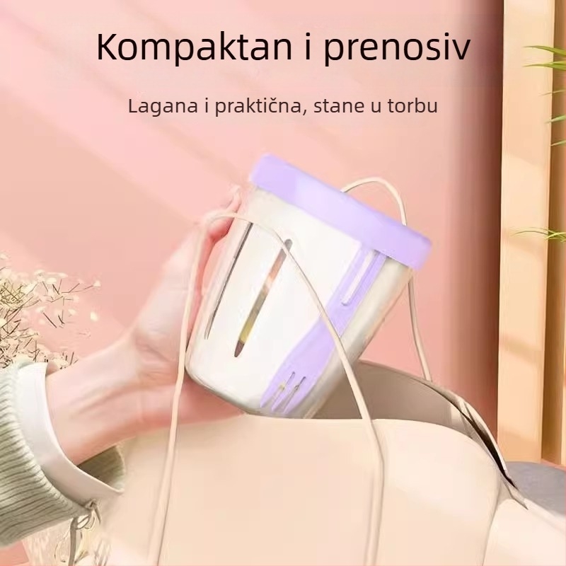 Dvoslojni prijenosni čašica za voće i salatu s vilicom, s odvodom, zatvoreni piknik spremnik