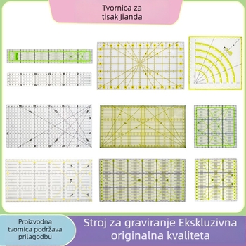 Akrilni mjerni alat za patchwork i krojenje odjeće, alat za rezanje tkanine, 15x30 cm