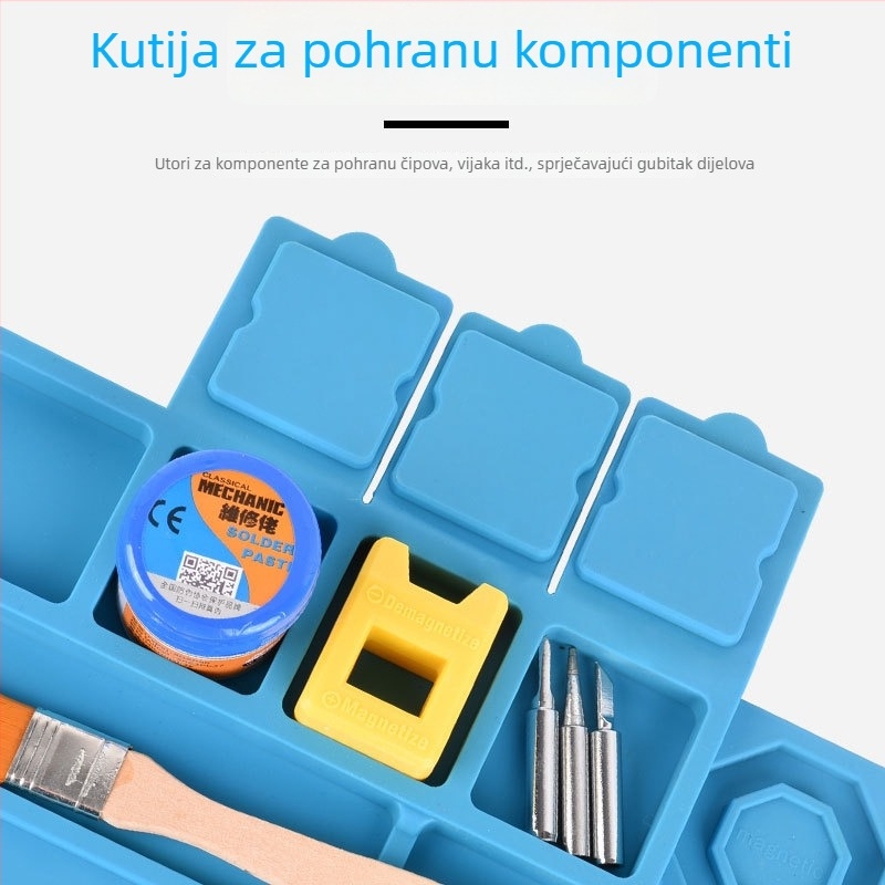 Visokotemperaturna silikon podloga za popravak elektronike, magnetska, antistatčna, izolacijska podloga za lemilicu
