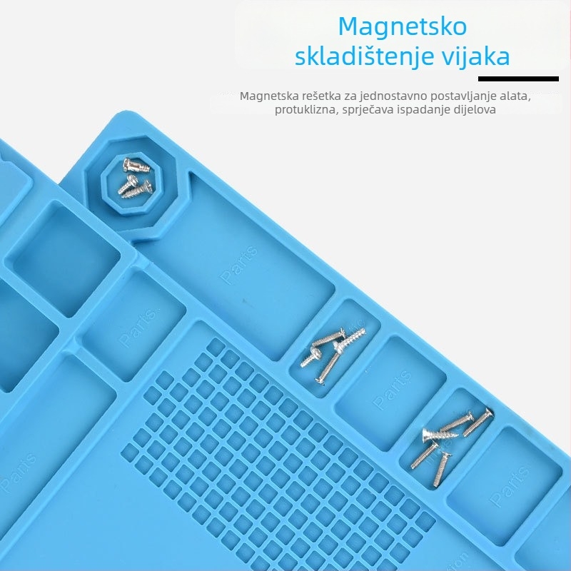 Visokotemperaturna silikon podloga za popravak elektronike, magnetska, antistatčna, izolacijska podloga za lemilicu