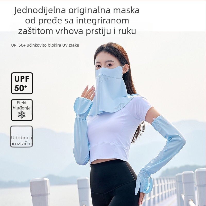 Ženski veo za lice od ice silk, UV zaštita, prozračna, tanka ljetna maska