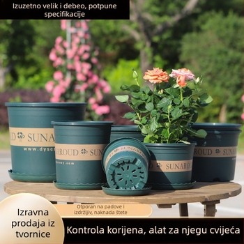 Novi plastični lonac s kontrolom korijena, ekstra velik, debeli promjer, za balkon, pogodan za biljke poput pothosa, jagoda i ruža