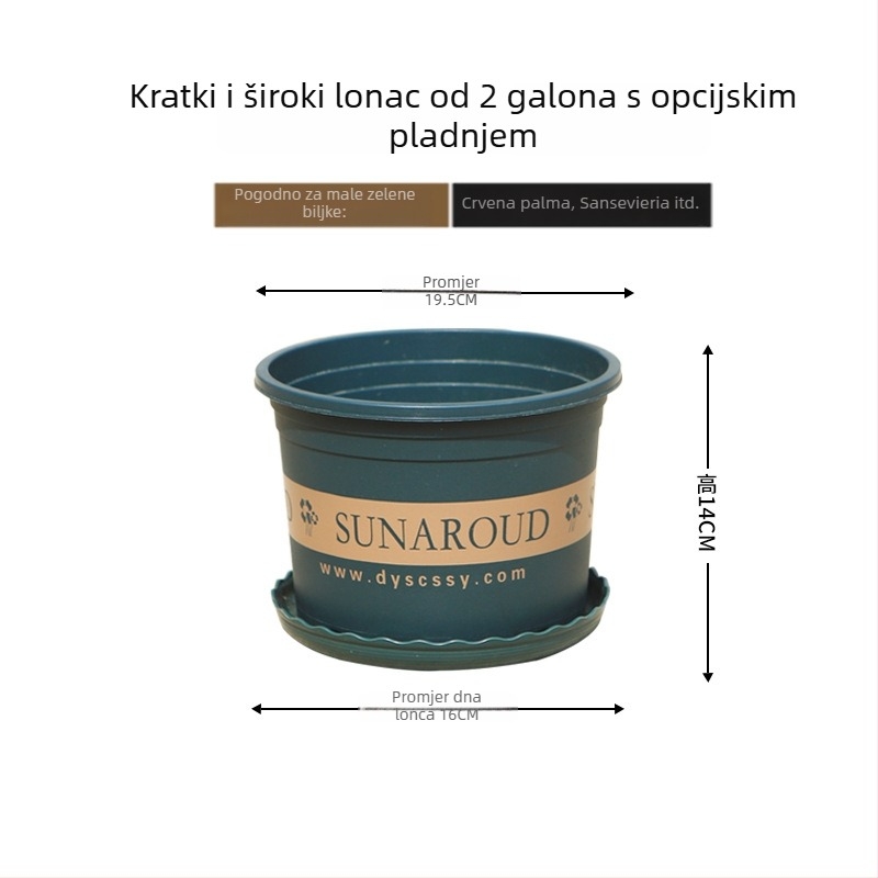 Novi plastični lonac s kontrolom korijena, ekstra velik, debeli promjer, za balkon, pogodan za biljke poput pothosa, jagoda i ruža