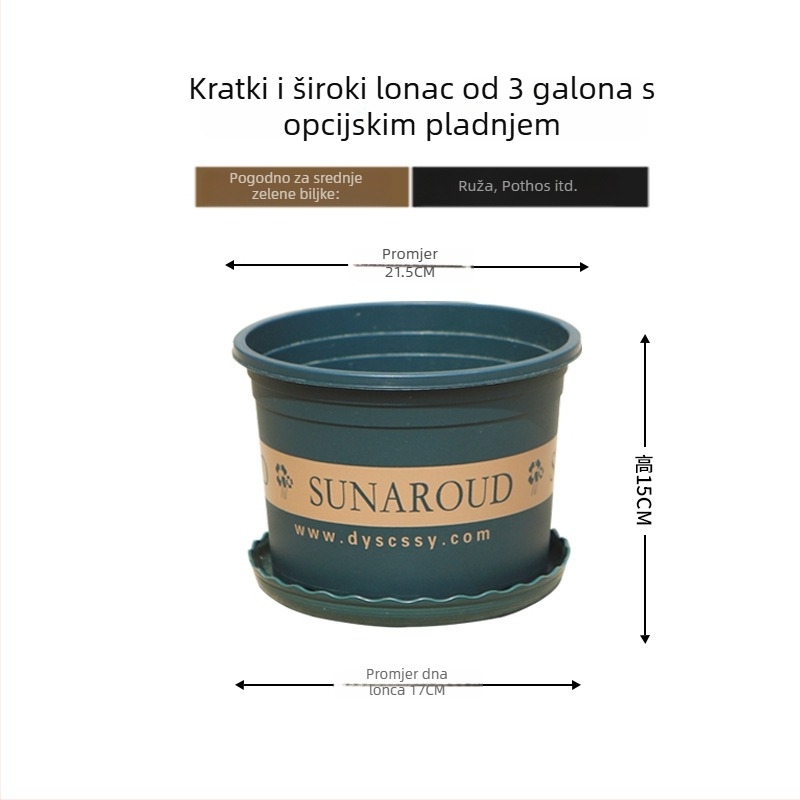 Novi plastični lonac s kontrolom korijena, ekstra velik, debeli promjer, za balkon, pogodan za biljke poput pothosa, jagoda i ruža