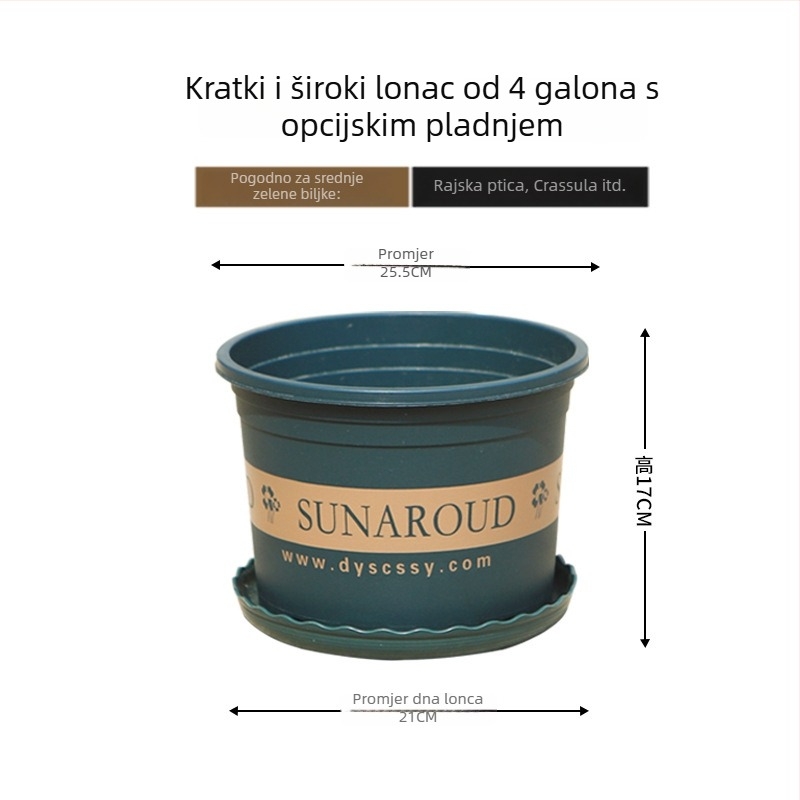 Novi plastični lonac s kontrolom korijena, ekstra velik, debeli promjer, za balkon, pogodan za biljke poput pothosa, jagoda i ruža