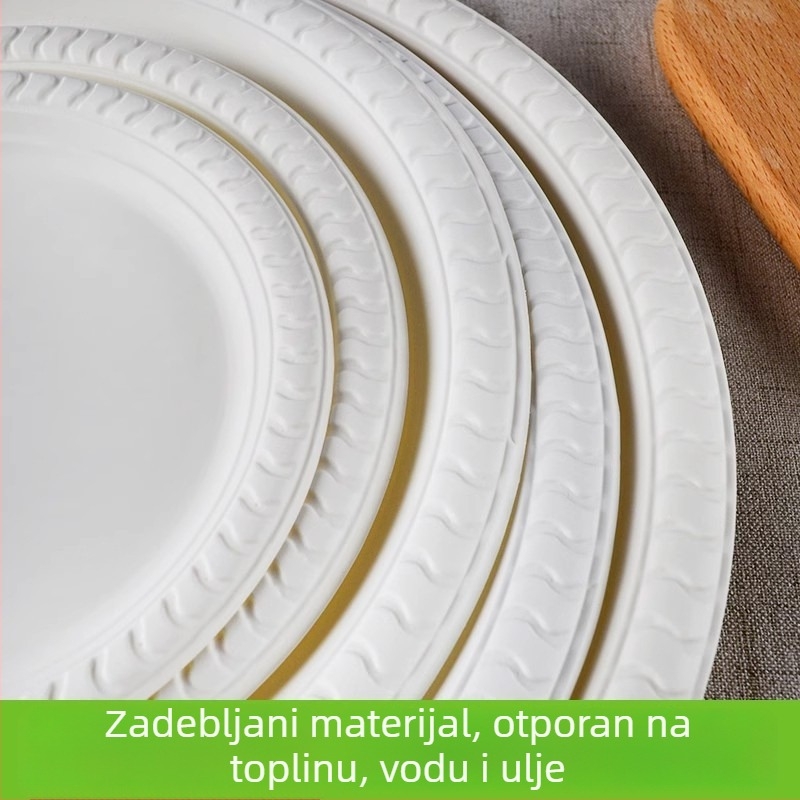 Jednokratni djeljivi papirnati tanjur, tanjur za obrok i tortu, 11 inča