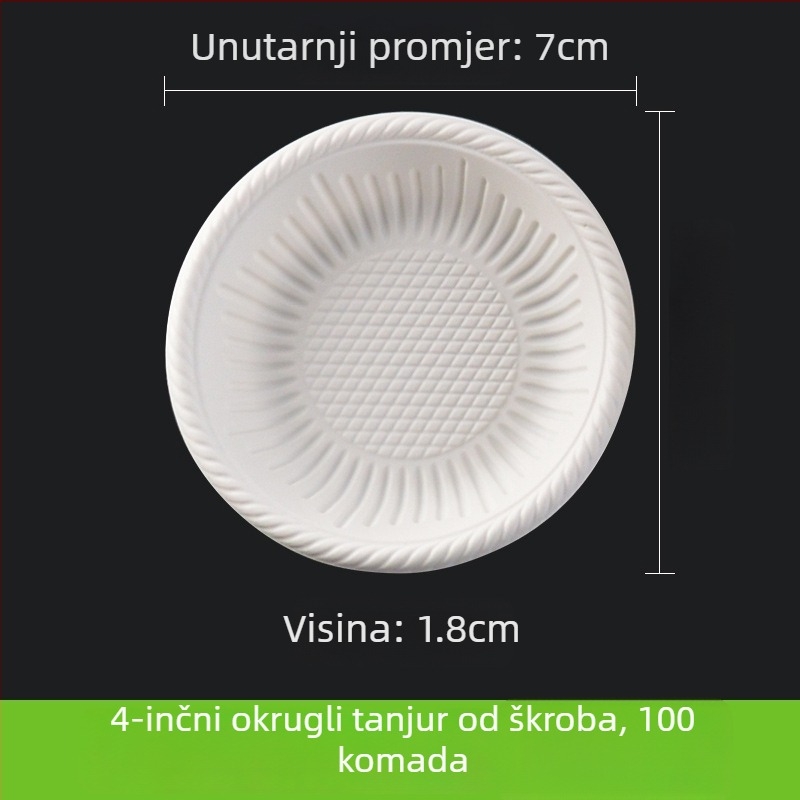 Jednokratni djeljivi papirnati tanjur, tanjur za obrok i tortu, 11 inča