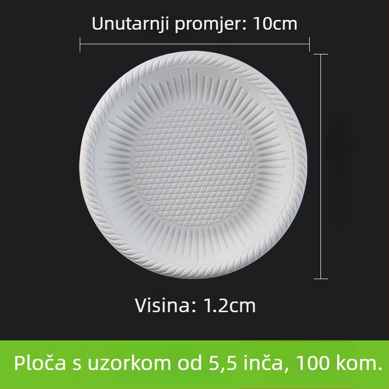 Jednokratni djeljivi papirnati tanjur, tanjur za obrok i tortu, 11 inča