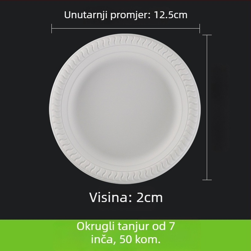 Jednokratni djeljivi papirnati tanjur, tanjur za obrok i tortu, 11 inča