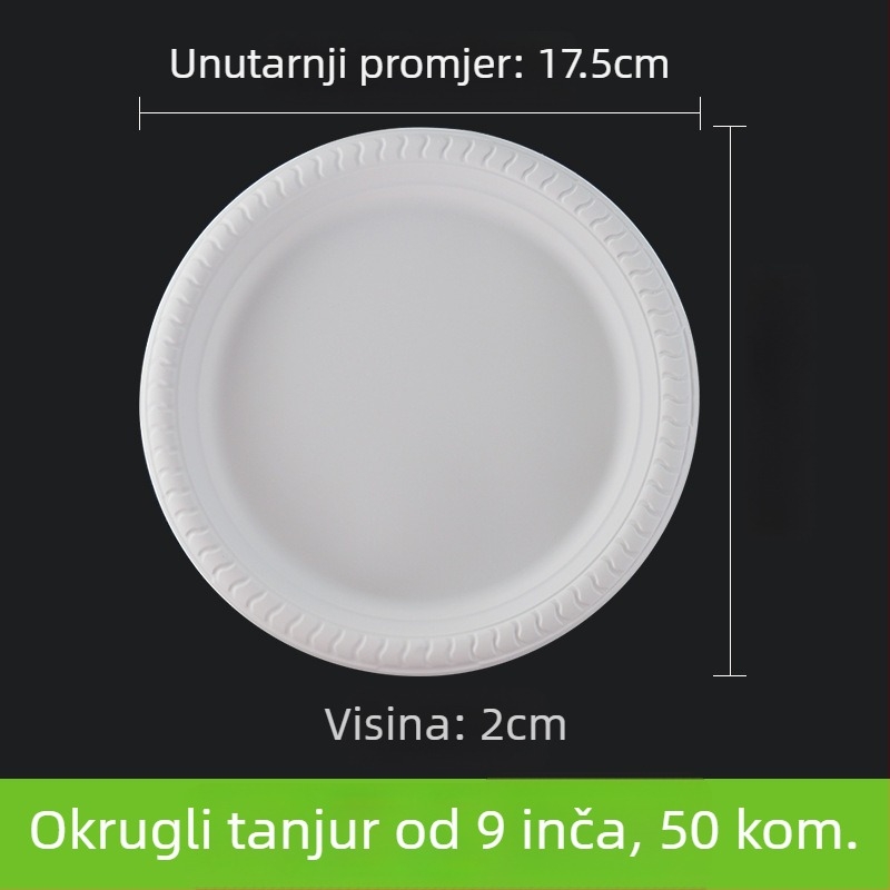 Jednokratni djeljivi papirnati tanjur, tanjur za obrok i tortu, 11 inča