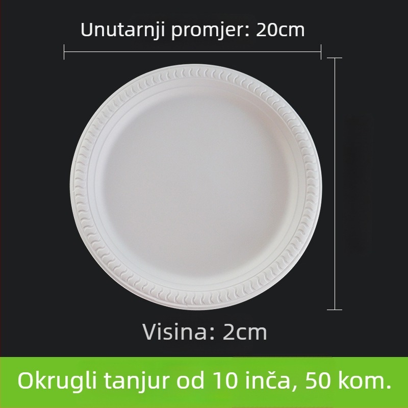 Jednokratni djeljivi papirnati tanjur, tanjur za obrok i tortu, 11 inča