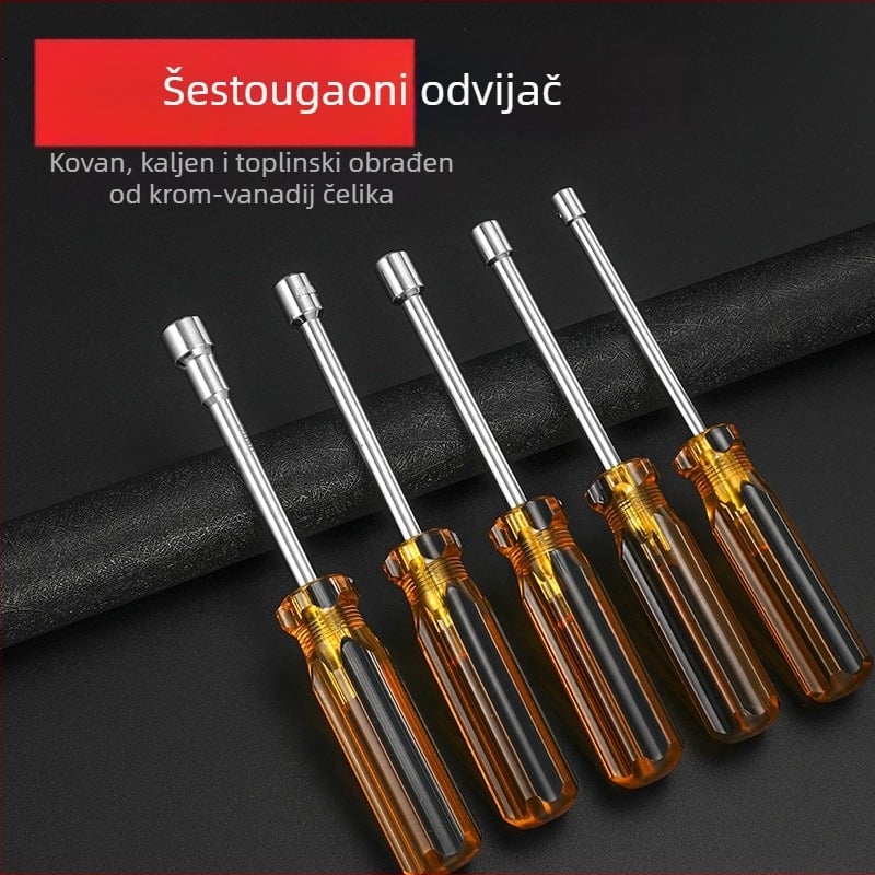 Čvrsti set šesterokutnih bitova za vijke, veličine 5/5,5/6/7/8/10 mm