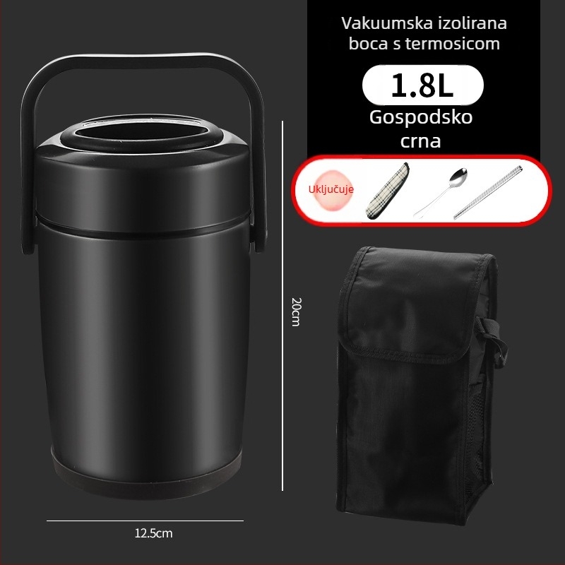 304 nehrđajući čelik izolirana kutija za ručak, višeslojna, prenosiva, kapacitet 1,3–2,6 L, za odrasle i učenike