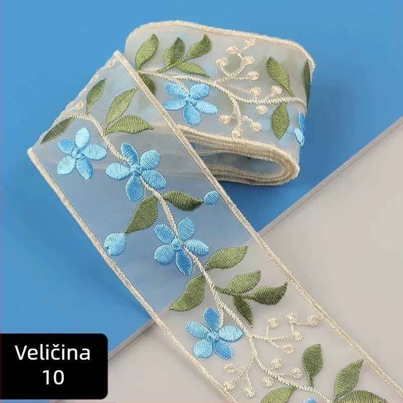 5 cm čipka za rub s 3D izvezenim cvjetovima za DIY ovratnik Hanfu, tradicionalni kineski stil, vintage traka