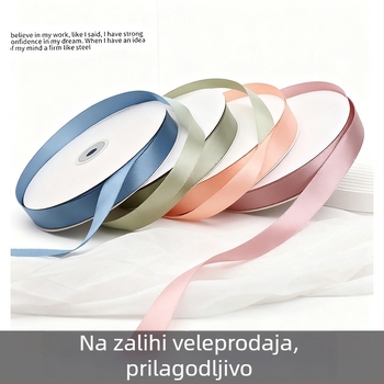 2,0 cm jednostruka satenska mašna — ručno izrađeni DIY dodatak za kosu, darovna vrpca, ukras buketa