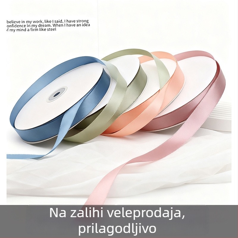2,0 cm jednostruka satenska mašna — ručno izrađeni DIY dodatak za kosu, darovna vrpca, ukras buketa