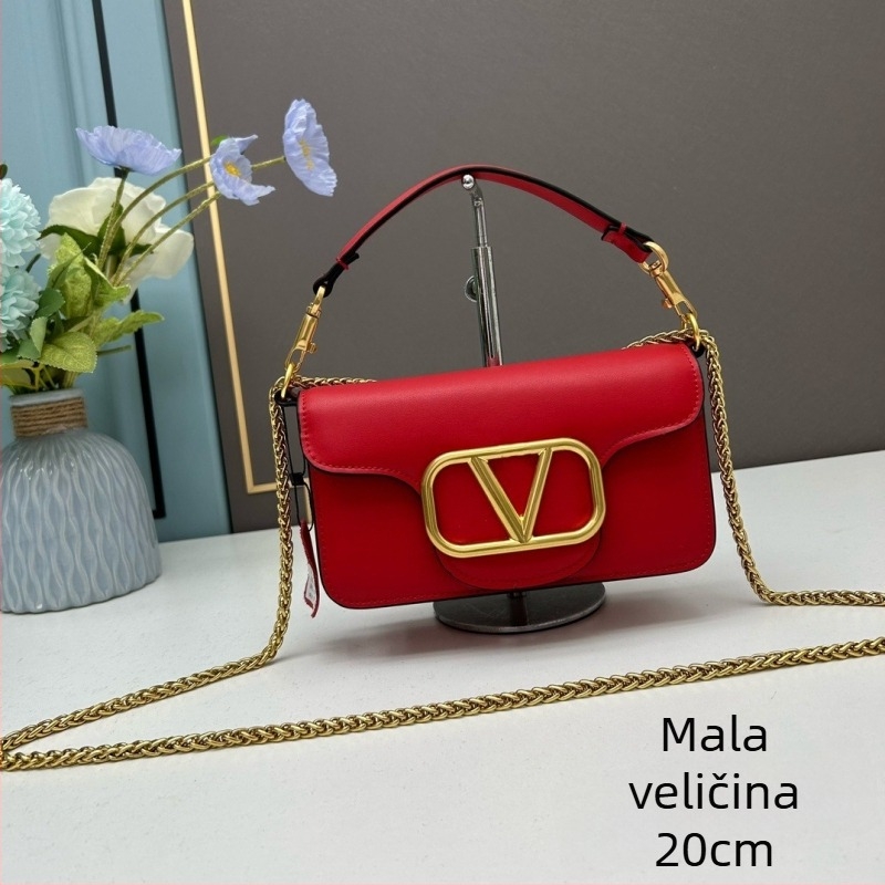 Lagana luksuzna ženska torba s metalnim lancem, crossbody stil, srednja veličina, ljeto 2024, visoka kvaliteta