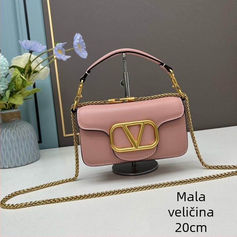 Lagana luksuzna ženska torba s metalnim lancem, crossbody stil, srednja veličina, ljeto 2024, visoka kvaliteta