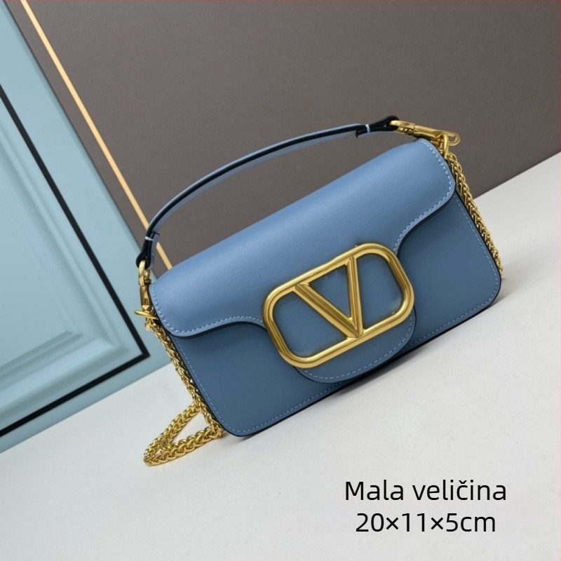 Lagana luksuzna ženska torba s metalnim lancem, crossbody stil, srednja veličina, ljeto 2024, visoka kvaliteta