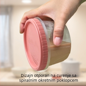 Jednokratna debela čašica za juhu s okretno zatvaračem, od PP materijala, plastična posudica za juhu za ponijeti, prikladno za mikrovalnu