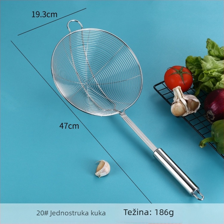 Nerđajući čelično sito s četiri žice, čvrsta mreža – pogodno za rezance, knedle i prženu hranu – kućna posuda za hot pot