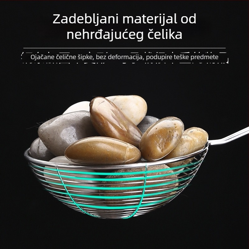 Sito od nehrđajućeg čelika za čaj s bisernim mliječnim čajem (bobom), produžena drška, veliko mrežasto cjedilo za lonac