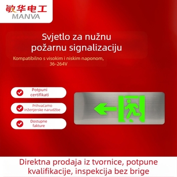 Signál izlaza iz brušenog nehrđajućeg čelika, ultra tanak, LED osvjetljenje za evakuaciju