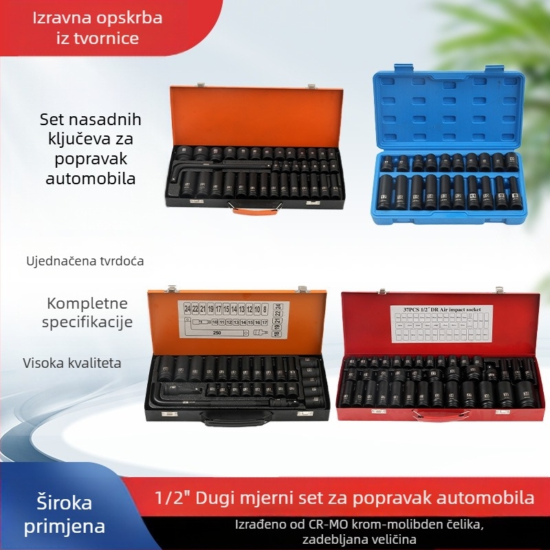 1/2-inčni pneumatski set utičnica za popravak automobila, duljina 78, dizajn Plum Blossom