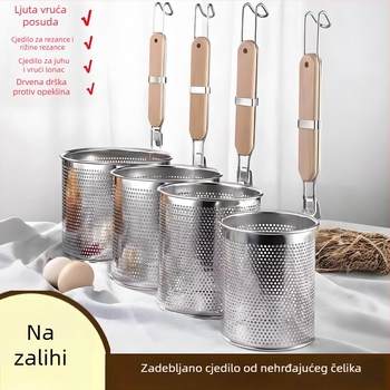 Perforirani koš od nehrđajućeg čelika za Malatang, tjesteninu i prženje – profesionalna kuhinja