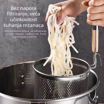 Perforirani koš od nehrđajućeg čelika za Malatang, tjesteninu i prženje – profesionalna kuhinja