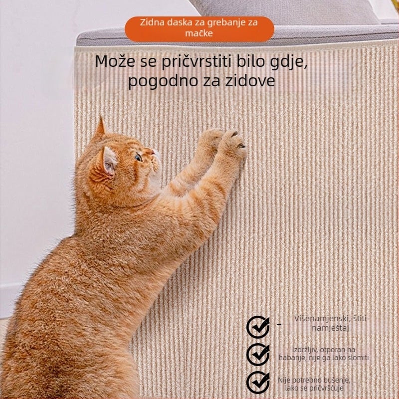 Mačja penjačka podloga i grebalica, rezanje po mjeri i lijepljenje na zid, otporna na habanje, bez vlakana, višenamensko mačje igralište