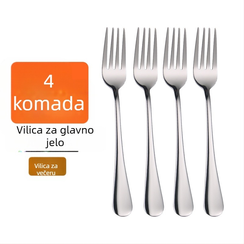 Set pribora za jelo od nehrđajućeg čelika, zapadnog stila: nož za steak, vilica i žlica za kućnu upotrebu ili restoran