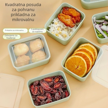 Plastična kutija za čuvanje svježine za hladnjak i zamrzivač, mikrotalasno sigurna, hrana klase, s poklopcem, kapacitet 1–2 L