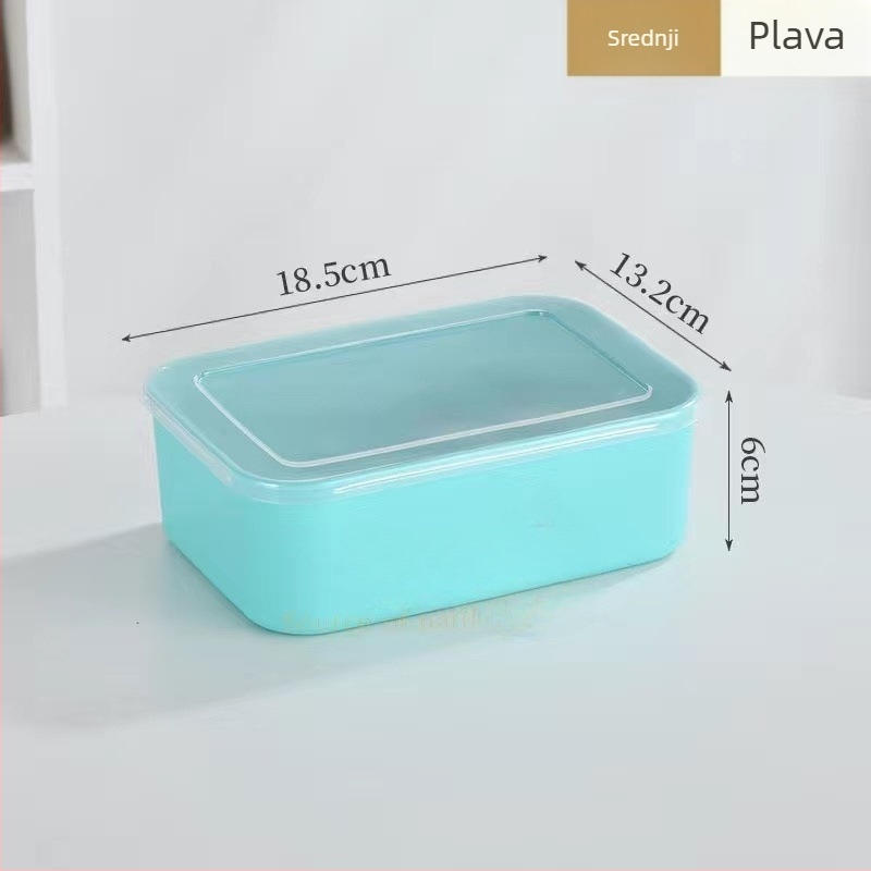Plastična kutija za čuvanje svježine za hladnjak i zamrzivač, mikrotalasno sigurna, hrana klase, s poklopcem, kapacitet 1–2 L