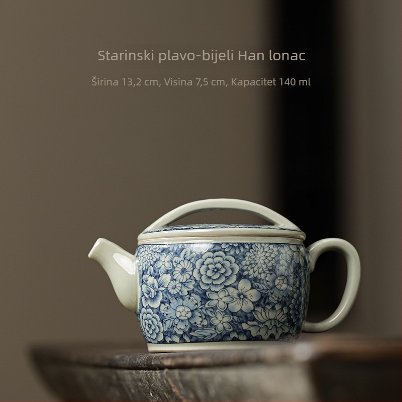 Earth Story plavo-bijeli porcelanski čajnik s priborom za Kung Fu čajni set i pladnjem za čaj