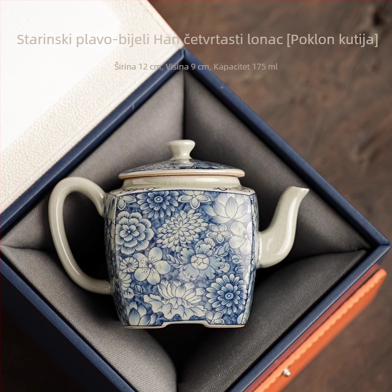 Earth Story plavo-bijeli porcelanski čajnik s priborom za Kung Fu čajni set i pladnjem za čaj