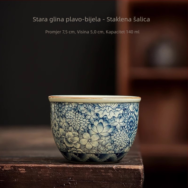 Earth Story plavo-bijeli porcelanski čajnik s priborom za Kung Fu čajni set i pladnjem za čaj