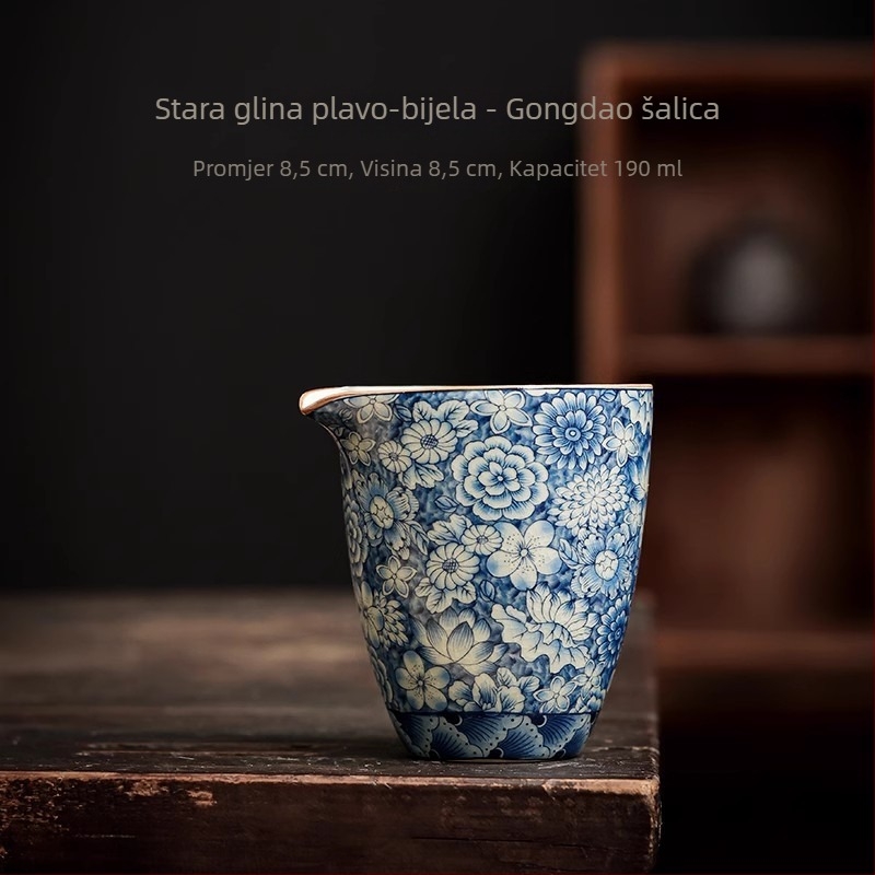 Earth Story plavo-bijeli porcelanski čajnik s priborom za Kung Fu čajni set i pladnjem za čaj
