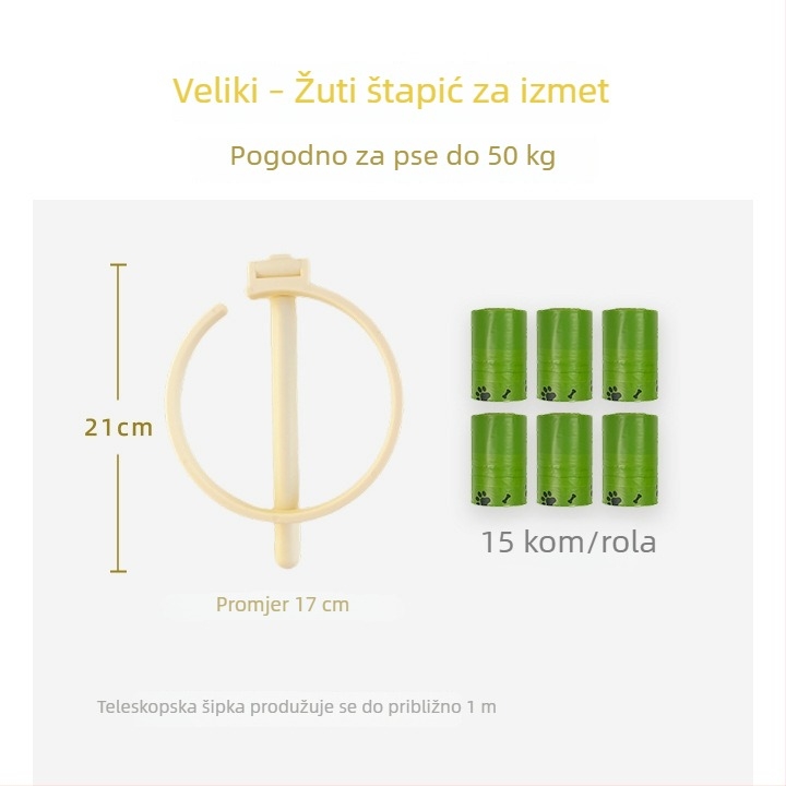 Sakupljač izmeta psa bez saginjanja, za vanjsku upotrebu