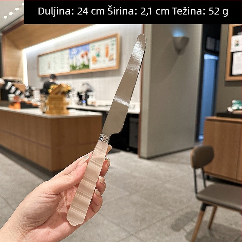 Set noževa, vilice i žlice s bijelom akrilnom drškom od 304 nehrđajućeg čelika – elegantan pribor za kućnu blagovaonu