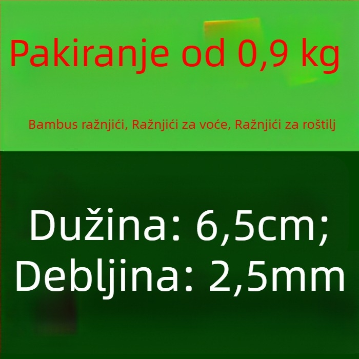 Jednokratni bambus štapići za voće – dugi jednostrani zubi za roštilj i pržena jela