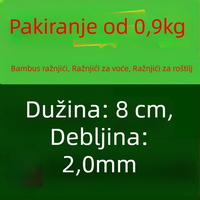 Jednokratni bambus štapići za voće – dugi jednostrani zubi za roštilj i pržena jela