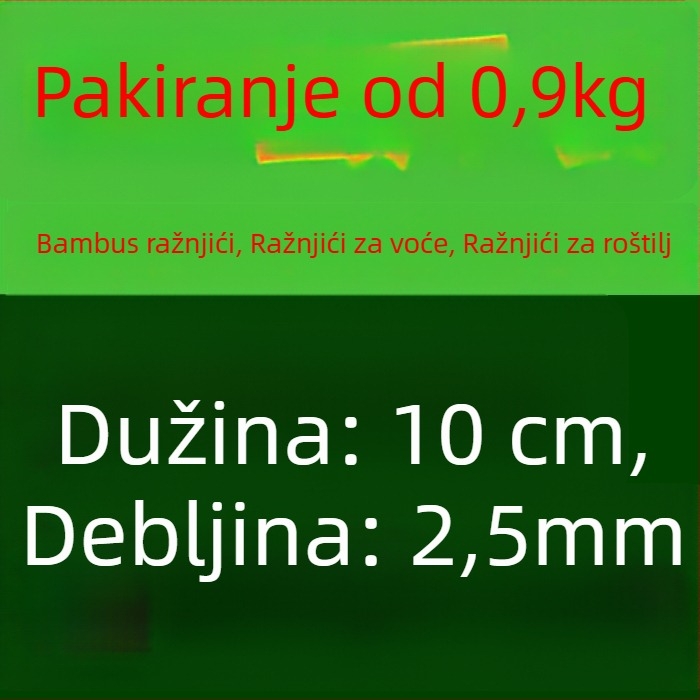 Jednokratni bambus štapići za voće – dugi jednostrani zubi za roštilj i pržena jela