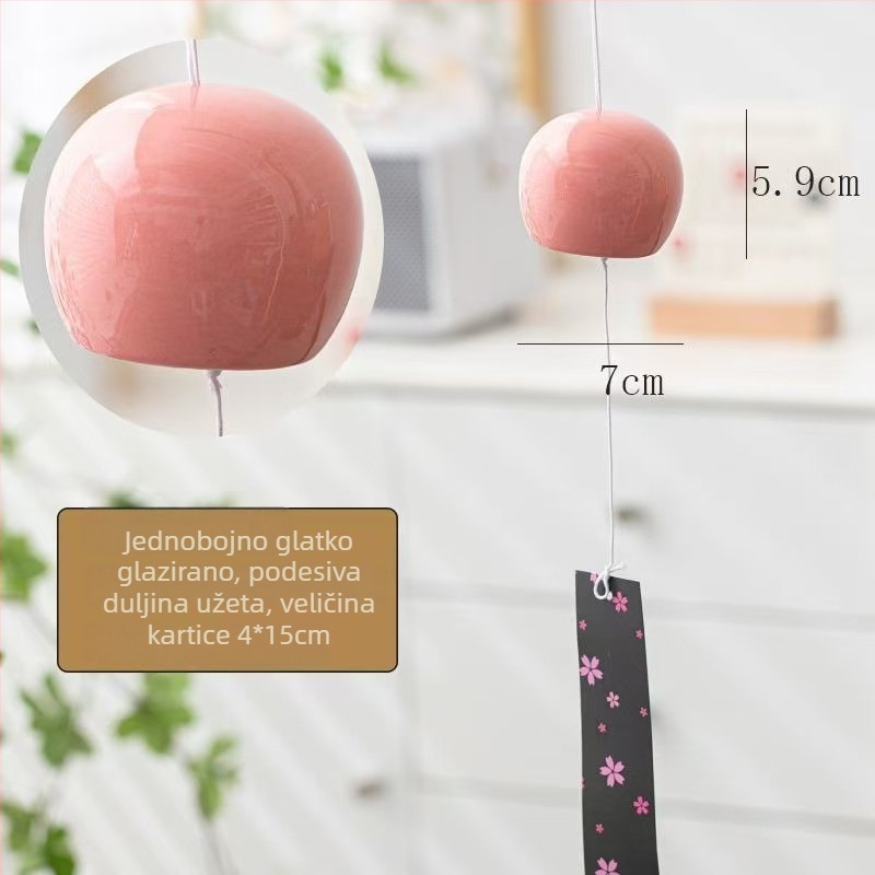 Japanski keramički zvončić vjetra – moderna svježa dekoracija za spavaću sobu, balkon ili prozor